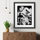 Moderne Boho Bloemen Inkt Schets Wall Art Print