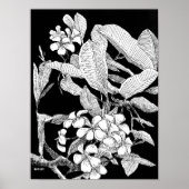 Moderne Boho Bloemen Inkt Schets Wall Art Print (Voorkant)