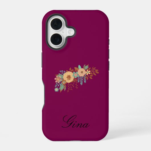 Moderne Boho Bloemen iPhone 16 Hoesje (Achterkant)
