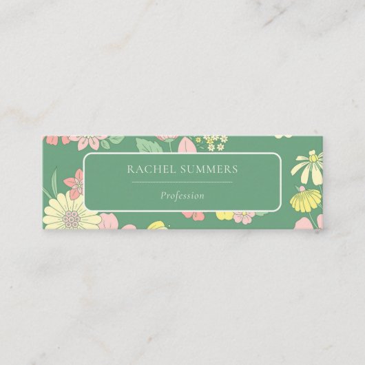Moderne Boho Bloemen Kleurrijk Mini Visitekaartje (Voorkant)