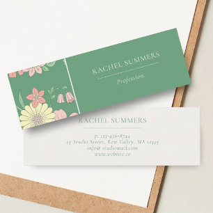 Moderne Boho Bloemen Kleurrijk Mini Visitekaartje