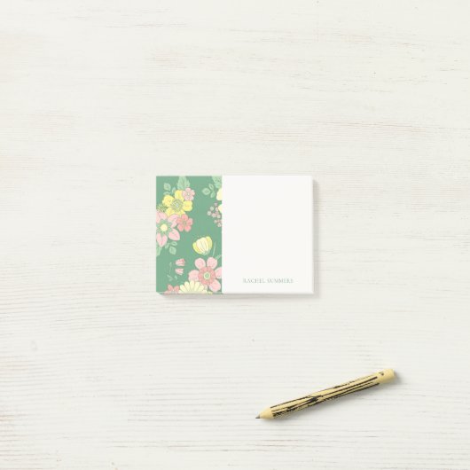 Moderne Boho Bloemen Kleurrijk Post-it® Notes (Op bureau)