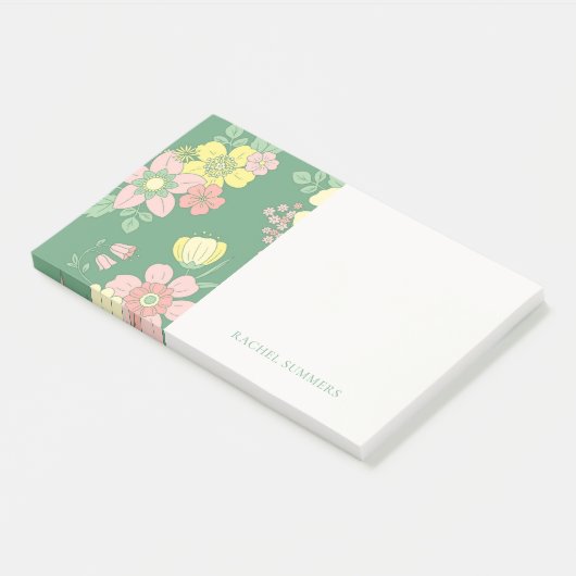 Moderne Boho Bloemen Kleurrijk Post-it® Notes (Schuin)