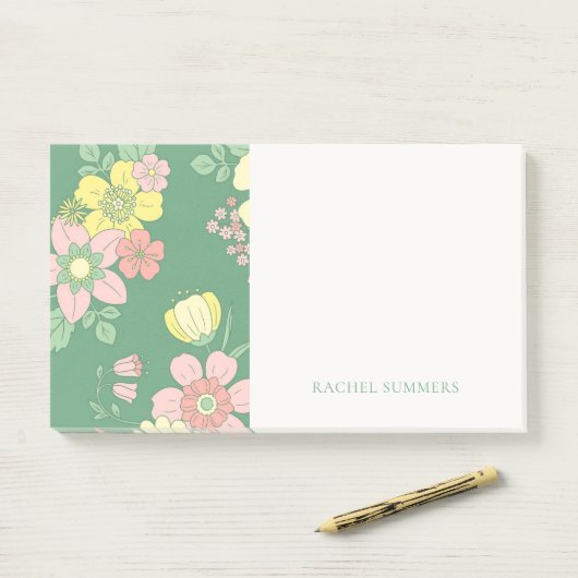 Moderne Boho Bloemen Kleurrijk Post-it® Notes (Op bureau)