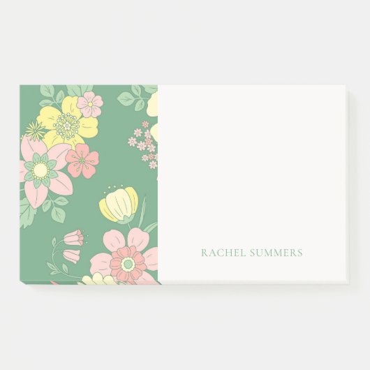 Moderne Boho Bloemen Kleurrijk Post-it® Notes (Voorkant)