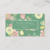 Moderne Boho Bloemen Kleurrijk Visitekaartje (Voorkant)