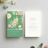 Moderne Boho Bloemen Kleurrijk Visitekaartje