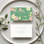 Moderne Boho Bloemen Kleurrijk Visitekaartje