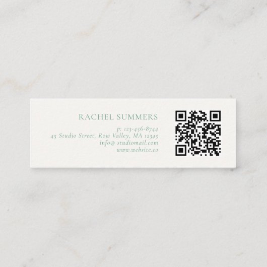 Moderne Boho Bloemen Kleurrijke QR Mini Visitekaartje (Achterkant)