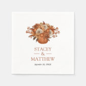 Moderne Boho Bloemen met Pot Terracotta Bruiloft Servet (Voorkant)