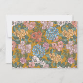 Moderne Boho Bloemen Mosterd Geel Gepersonaliseerd Notitiekaartje (Achterkant)