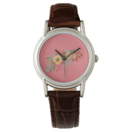 Moderne Boho Bloemen Roze Vrouwen Horloge
