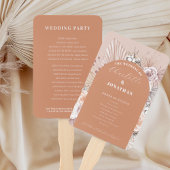 Moderne Boho Bloemen Terracotta Trouwprogramma's Handwaaier