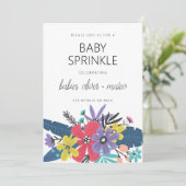 Moderne Boho Bloemen Tweeling Jongen Baby Feestje Kaart (Staand voorkant)
