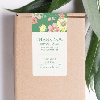 Moderne Boho Bloemen Verpakking Etiket