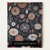 Moderne Boho Bloemendesign in Marineblauw en Perzi Planner (Achterkant)