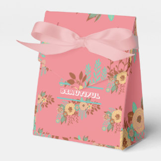 Moderne Boho Bloemenroze Bedankdoosjes
