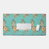Moderne Boho Bloemenroze Bureaumat (Keyboard & Muis)