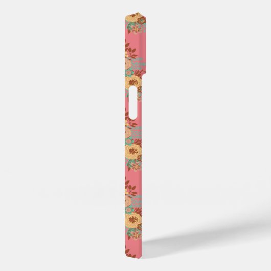 Moderne Boho Bloemenroze Case-Mate iPhone Case (Achterkant / Rechts)