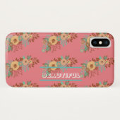 Moderne Boho Bloemenroze Case-Mate iPhone Case (Achterkant (horizontaal))