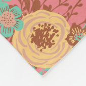 Moderne Boho Bloemenroze Fleece Deken (Hoek)