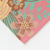 Moderne Boho Bloemenroze Fleece Deken (Hoek)