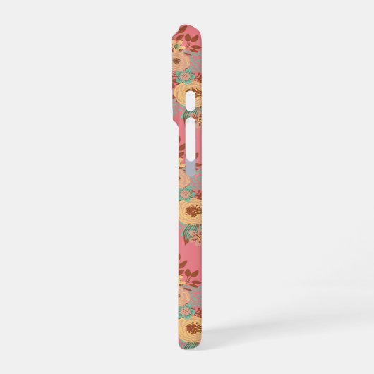 Moderne Boho Bloemenroze iPhone Hoesje (Linkerkant)