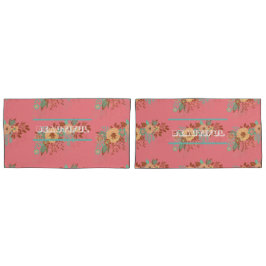 Moderne Boho Bloemenroze Kussensloop