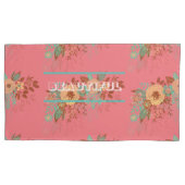 Moderne Boho Bloemenroze Kussensloop (Voorkant-Links)