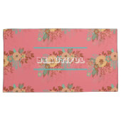 Moderne Boho Bloemenroze Kussensloop (Voorkant-Rechts)