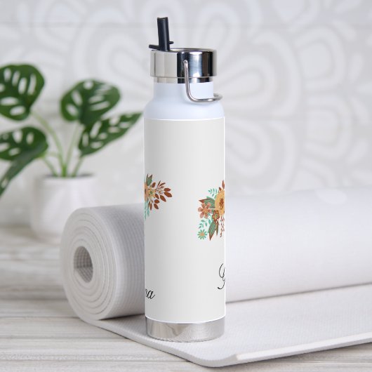 Moderne Boho Bloemig Waterfles (Yoga)