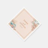 Moderne Boho Bloemige Bruiloft Servet (Hoek)