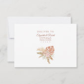 Moderne Boho Bloemige Pampas Gras Trouw RSVP Kaart (Achterkant)