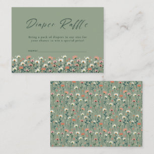 Moderne Boho Bloemige Salie Baby in Bloom Shower Informatiekaartje