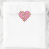 Moderne Boho Bloemige Trendy Huisdecoratie   Hart Sticker (Tas)