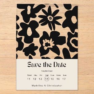 Moderne Boho Bloemige Trouw Save the Date Acryl Uitnodigingen
