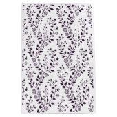 Moderne Boho Bloemmotief Pr Plum Wit Medium Cadeauzakje (Voorkant)