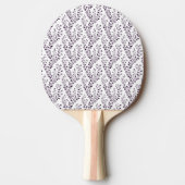 Moderne Boho Bloemmotief Pr Plum Wit Tafeltennisbatje (Voorkant)