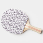 Moderne Boho Bloemmotief Pr Plum Wit Tafeltennisbatje (Zijkant)