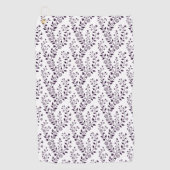 Moderne Boho Bloemmotief Pruim Wit Golfhanddoek (Voorkant)