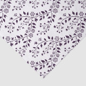Moderne Boho Bloemmotief Pruim Wit Tissuepapier (Detail)