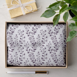Moderne Boho Bloemmotief Pruim Wit Tissuepapier