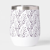 Moderne Boho Bloempatroon Pr Plum Wit (Achterkant)