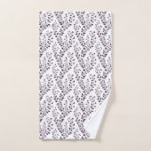 Moderne Boho Bloempatroon Pr Plum Wit Bad Handdoek (Handdoek)