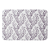 Moderne Boho Bloempatroon Pr Plum Wit Badmat (Voorkant)
