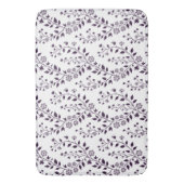 Moderne Boho Bloempatroon Pr Plum Wit Badmat (Voorkant Verticaal)