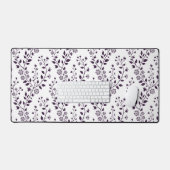 Moderne Boho Bloempatroon Pr Plum Wit Bureaumat (Keyboard & Muis)