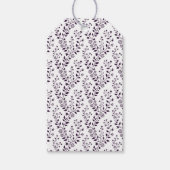 Moderne Boho Bloempatroon Pr Plum Wit Cadeaulabel (Voorkant)