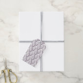 Moderne Boho Bloempatroon Pr Plum Wit Cadeaulabel (Met Touw)
