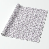 Moderne Boho Bloempatroon Pr Plum Wit Cadeaupapier (Uitgerold)